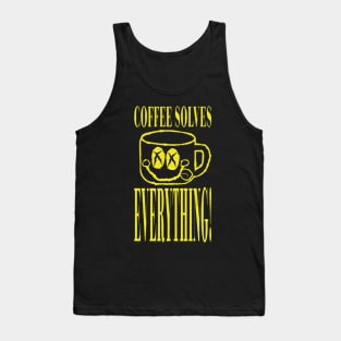 COFFEE SOLVES EVERYTHING Vintage Grunge Style Tank Top